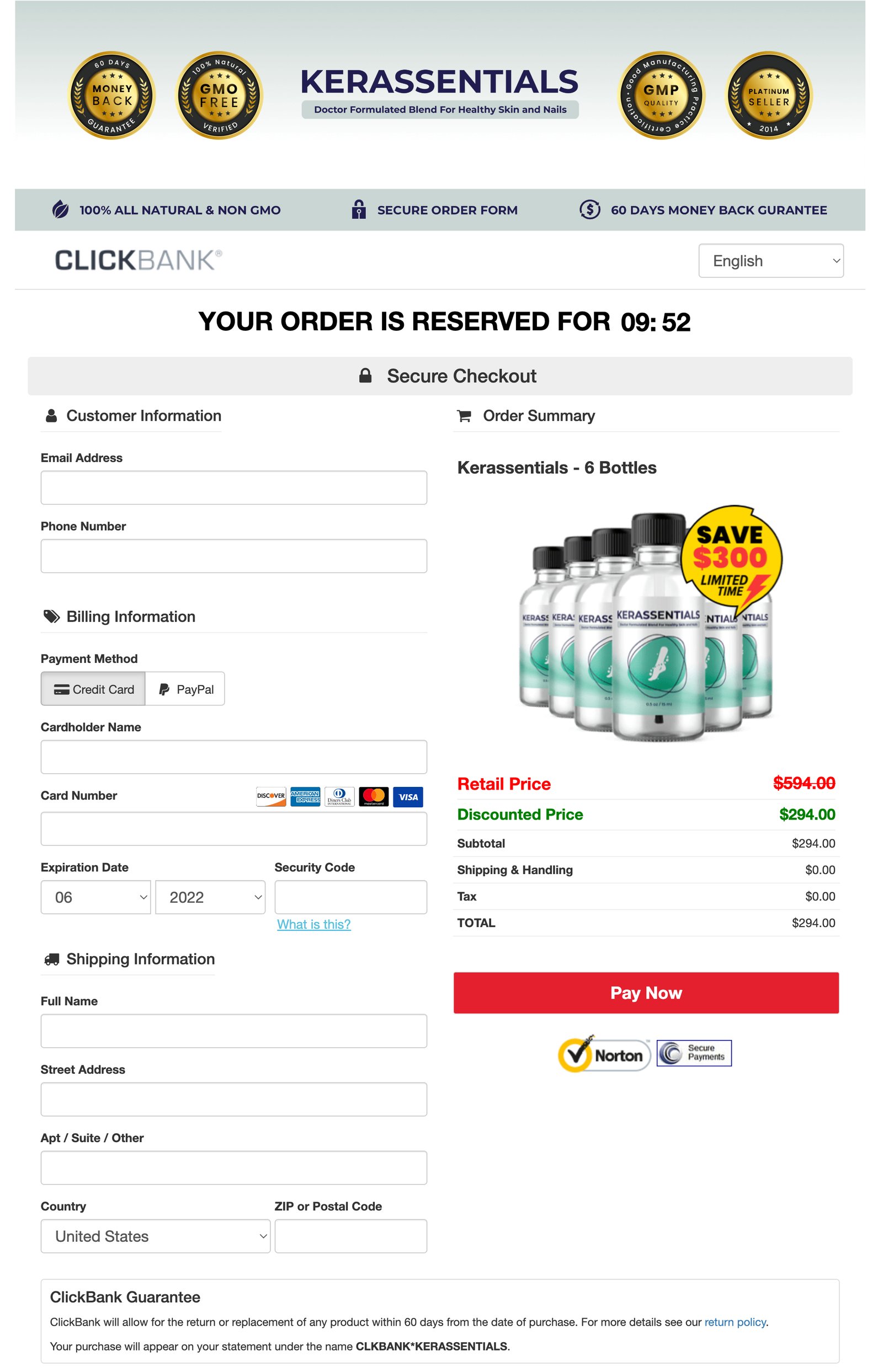 Kerassentials.com - Order Page